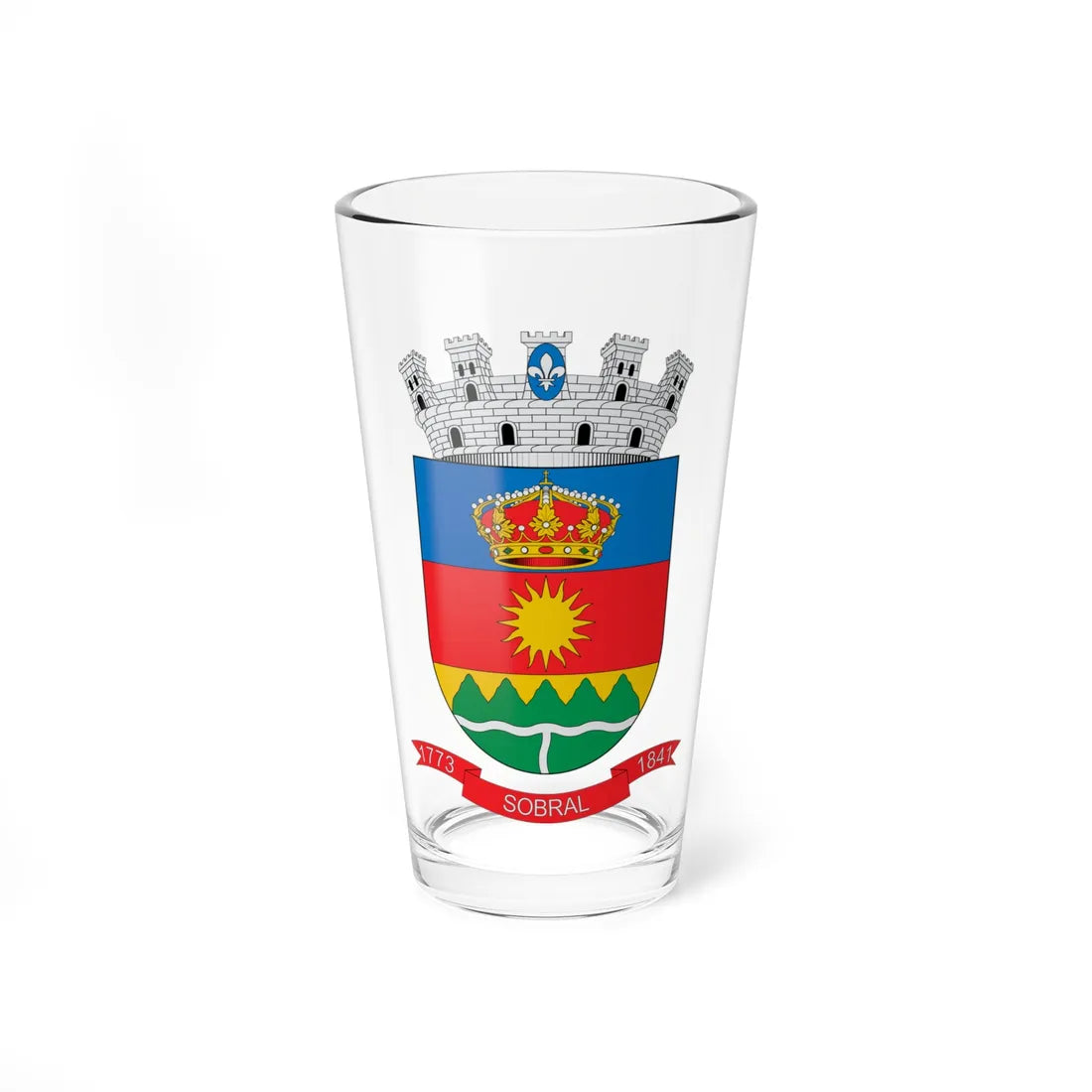 Brasão de Sobral - CE (Brazil) (Coat of Arms) Pint Glass 16oz 16oz - Go Mug Yourself