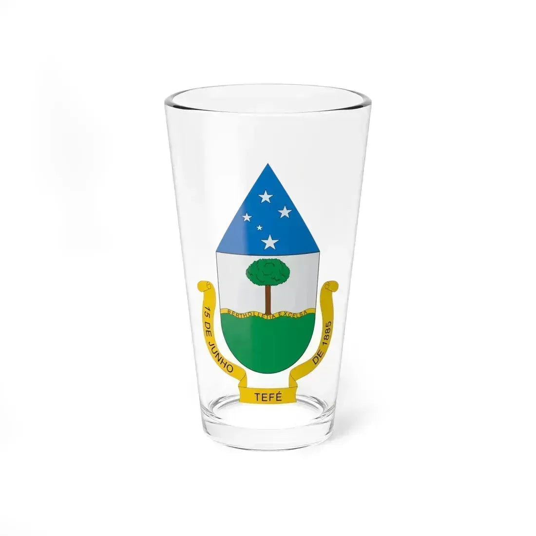 Brasão de Tefé - AM (Brazil) (Coat of Arms) Pint Glass 16oz 16oz - Go Mug Yourself