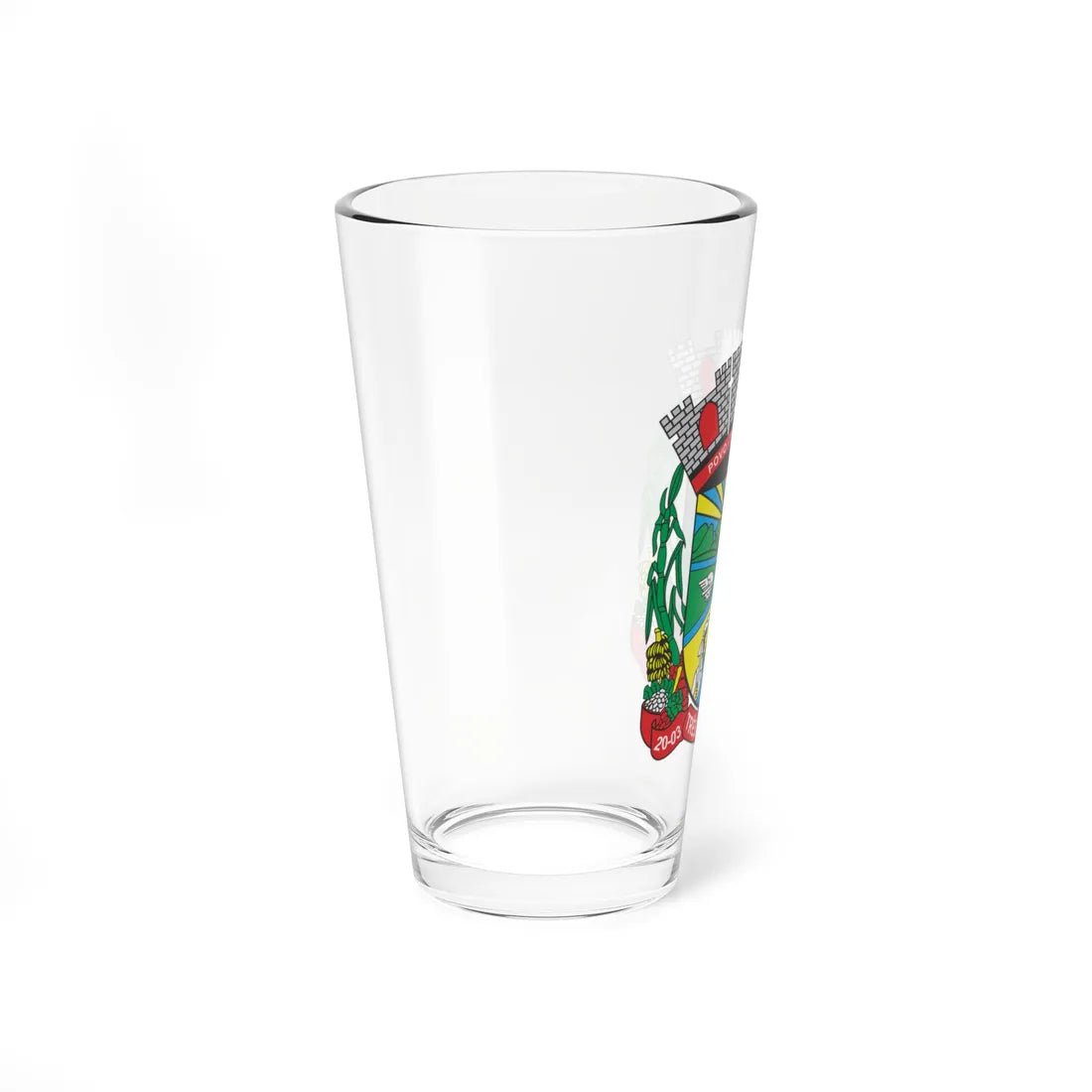 Brasão de Três Forquilhas (Brazil) (Coat of Arms) Pint Glass 16oz - Go Mug Yourself