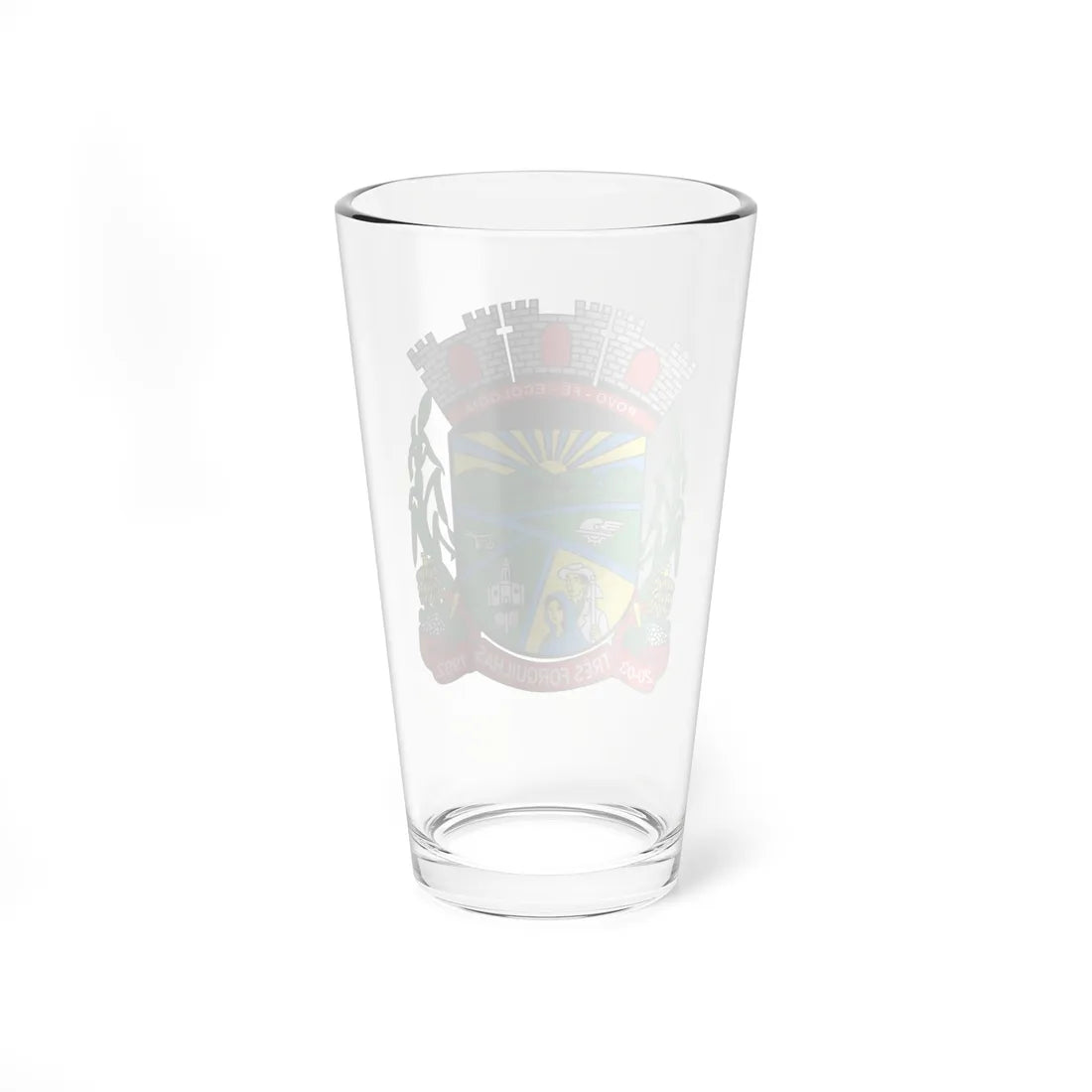 Brasão de Três Forquilhas (Brazil) (Coat of Arms) Pint Glass 16oz - Go Mug Yourself