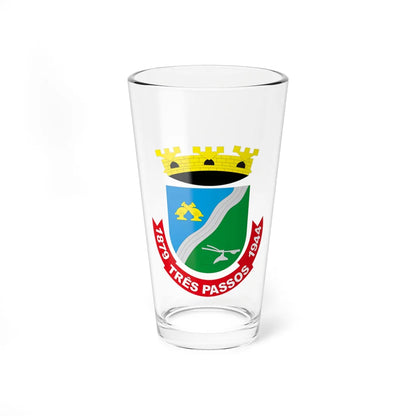 Brasão de Três Passos (Brazil) (Coat of Arms) Pint Glass 16oz 16oz - Go Mug Yourself