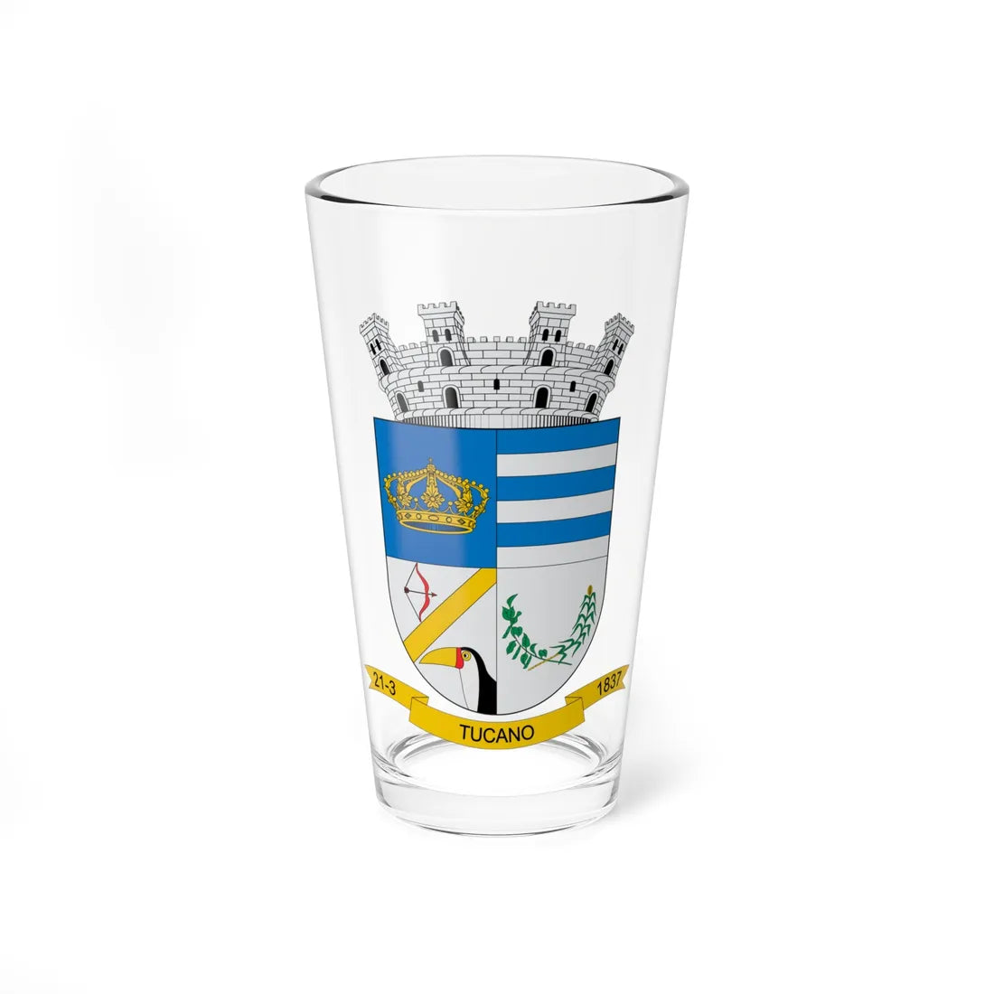 Brasão de Tucano - BA (Brazil) (Coat of Arms) Pint Glass 16oz 16oz - Go Mug Yourself