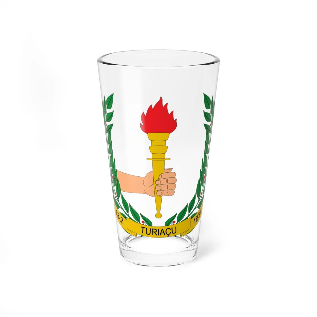Brasão de Turiaçu - MA (Brazil) (Coat of Arms) Pint Glass 16oz 16oz - Go Mug Yourself