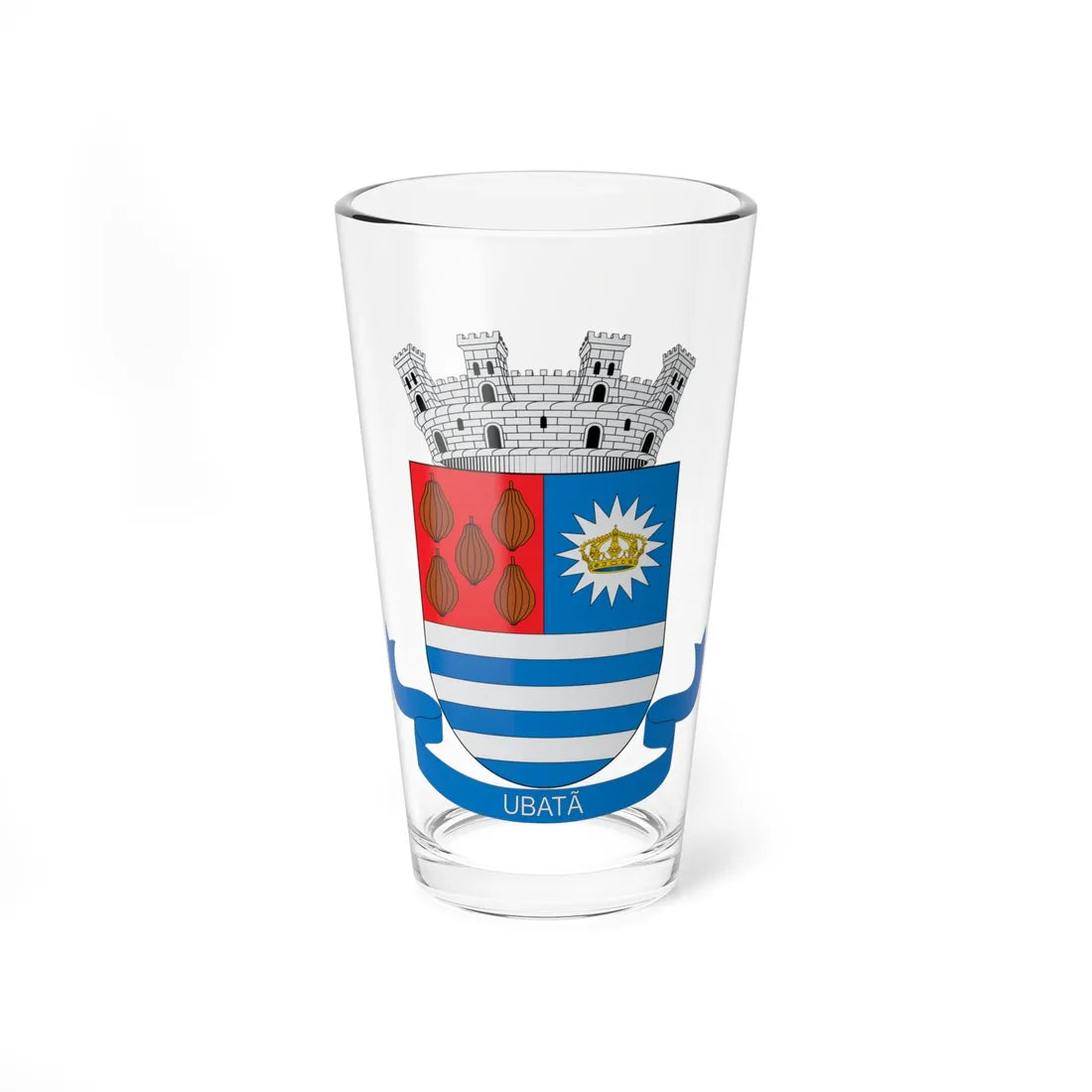 Brasão de Ubatã - BA (Brazil) (Coat of Arms) Pint Glass 16oz 16oz - Go Mug Yourself