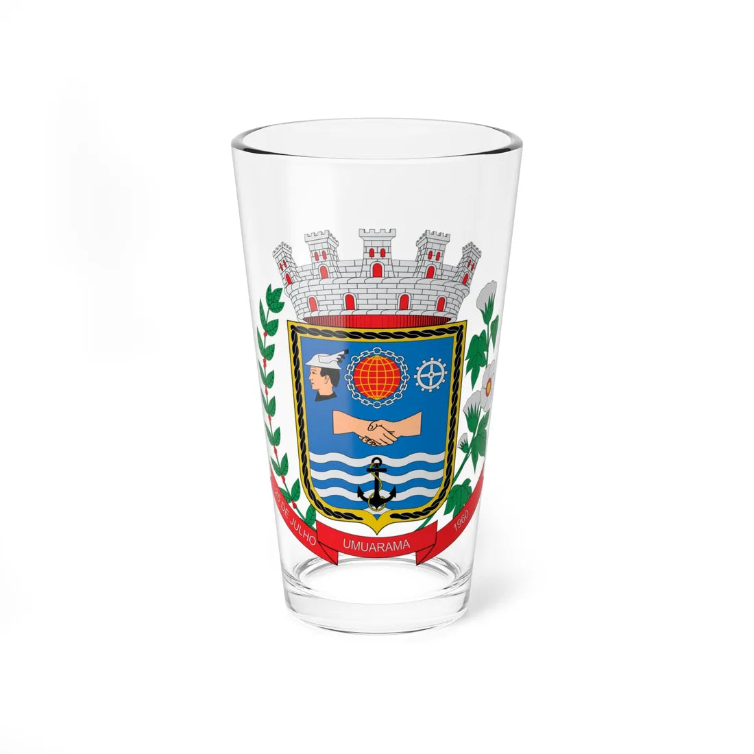 Brasão de Umuarama - PR (Brazil) (Coat of Arms) Pint Glass 16oz 16oz - Go Mug Yourself