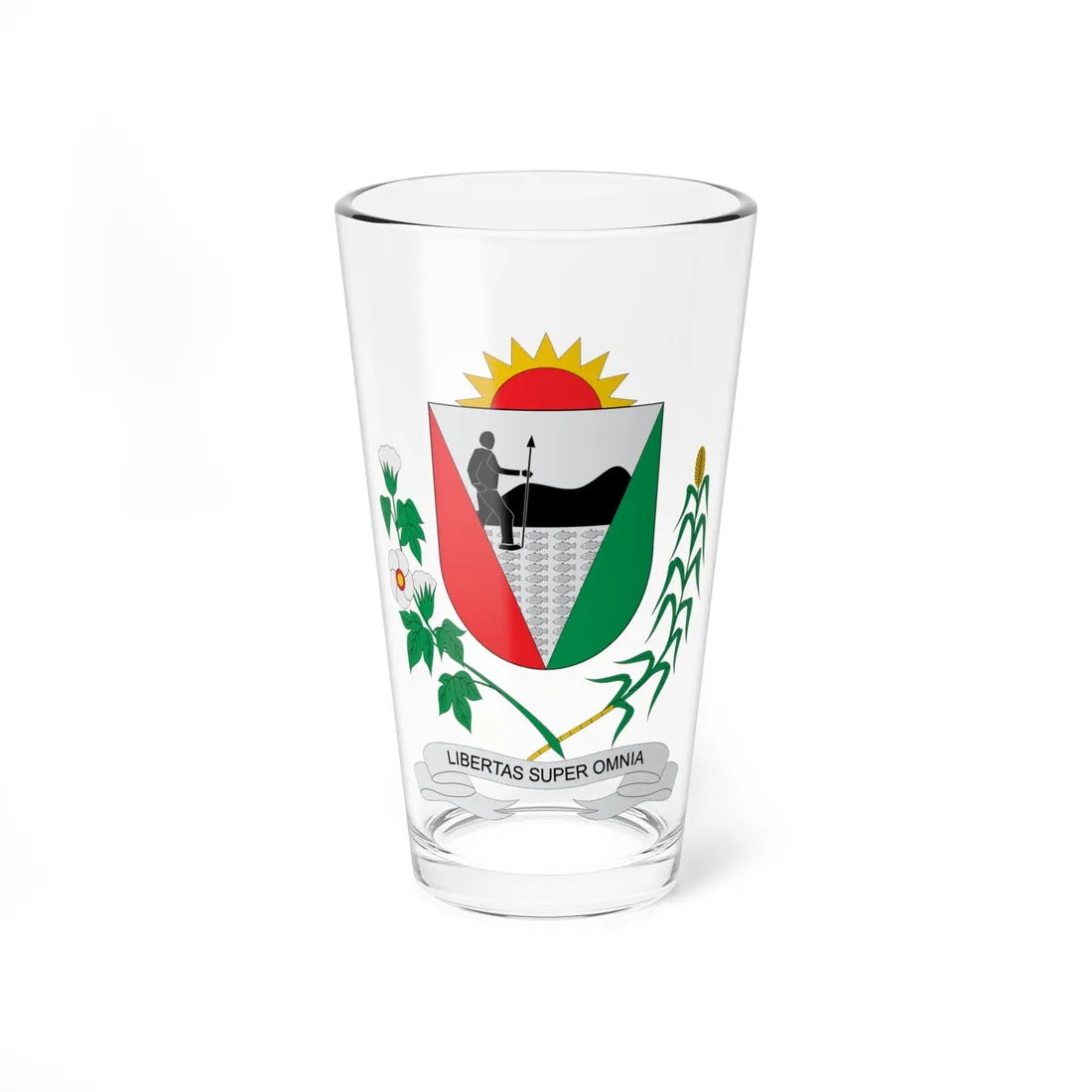 Brasão de União dos Palmares - AL (Brazil) (Coat of Arms) Pint Glass 16oz 16oz - Go Mug Yourself