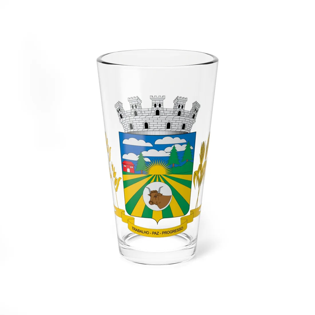 Brasão de Verê - PR (Brazil) (Coat of Arms) Pint Glass 16oz 16oz - Go Mug Yourself
