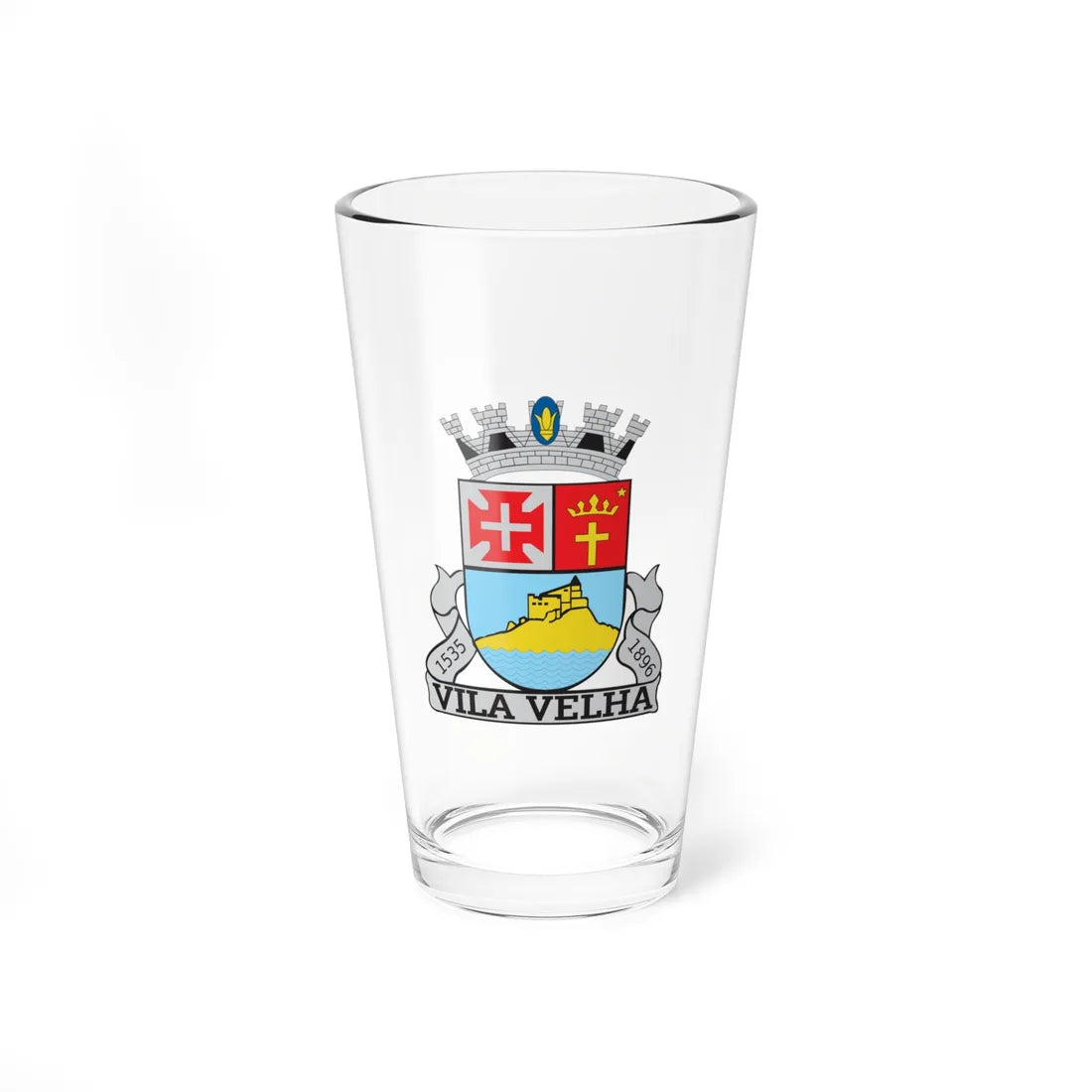 Brasão de Vila Velha (Brazil) (Coat of Arms) Pint Glass 16oz 16oz - Go Mug Yourself