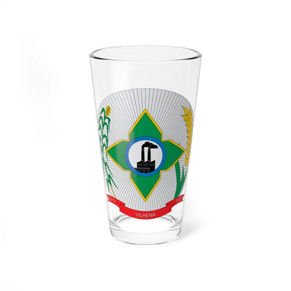Brasão de Vilhena - RO (Brazil) (Coat of Arms) Pint Glass 16oz 16oz - Go Mug Yourself