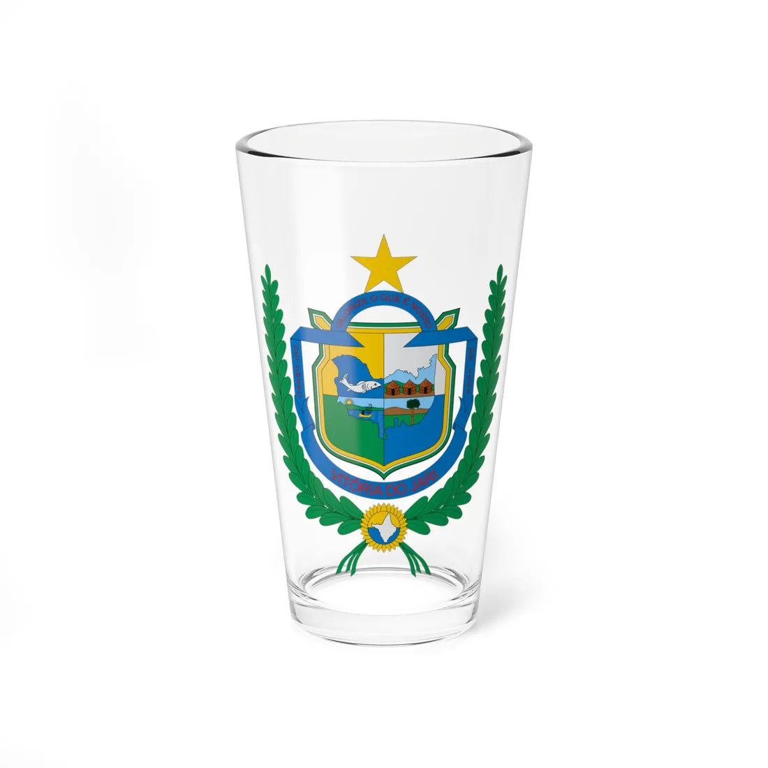 Brasão de Vitória do Jari - AP (Brazil) (Coat of Arms) Pint Glass 16oz 16oz - Go Mug Yourself