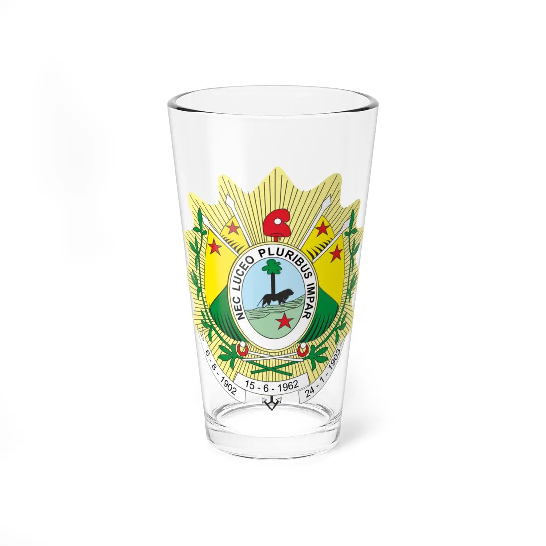 Brasão do Acre (Brazil) (Coat of Arms) Pint Glass 16oz 16oz - Go Mug Yourself