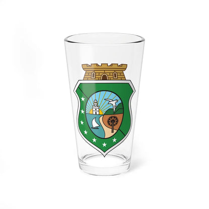 Brasão do Ceará cores sólidas (Brazil) (Coat of Arms) Pint Glass 16oz 16oz - Go Mug Yourself