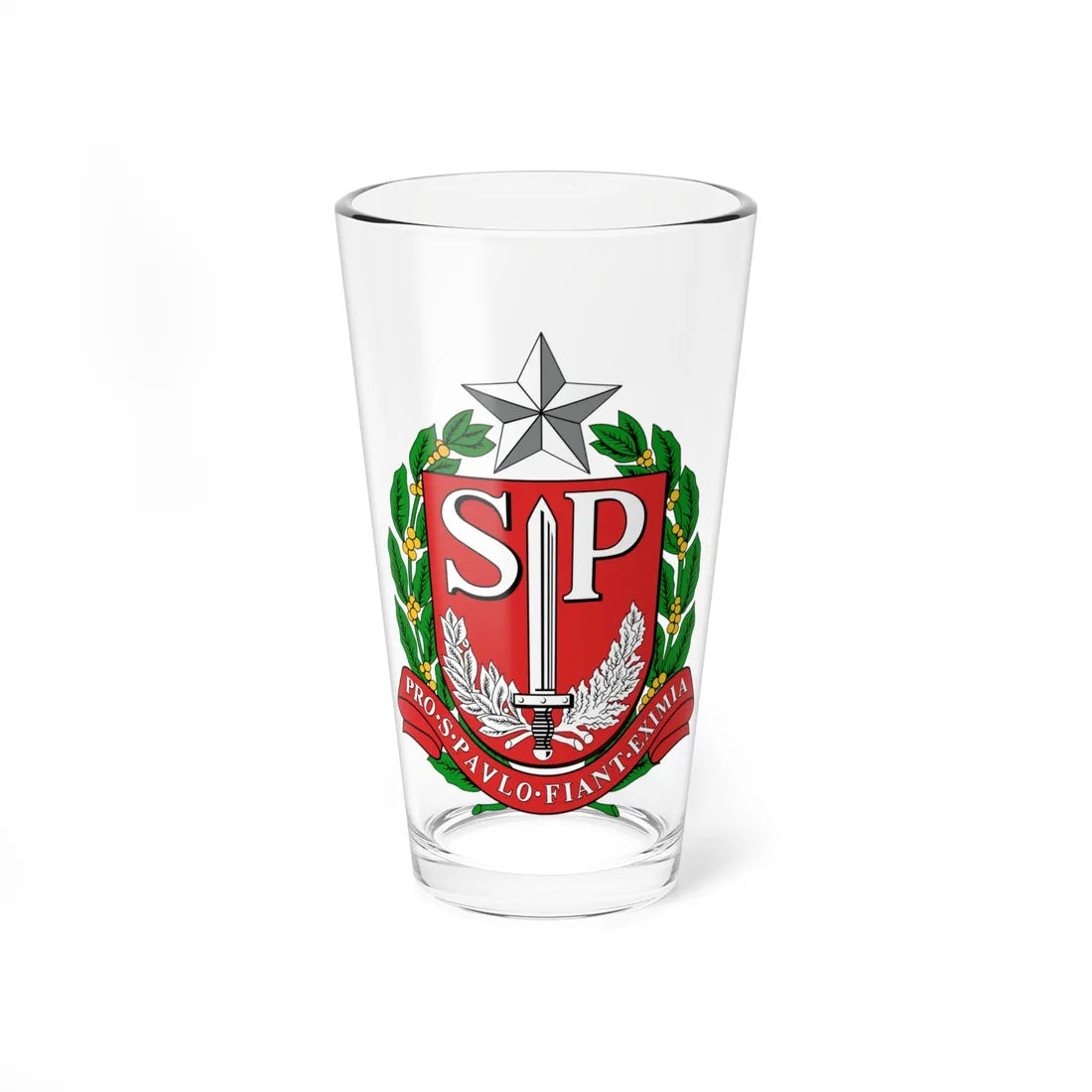 Brasão do Estado de São Paulo primeira versão (Brazil) (Coat of Arms) Pint Glass 16oz 16oz - Go Mug Yourself