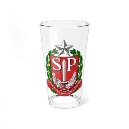 Brasão do Estado de São Paulo primeira versão (Brazil) (Coat of Arms) Pint Glass 16oz 16oz - Go Mug Yourself