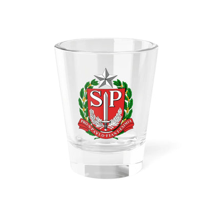 Brasão do Estado de São Paulo primeira versão (Brazil) (Coat of Arms) Shot Glass 1.5oz 1.5oz - Go Mug Yourself