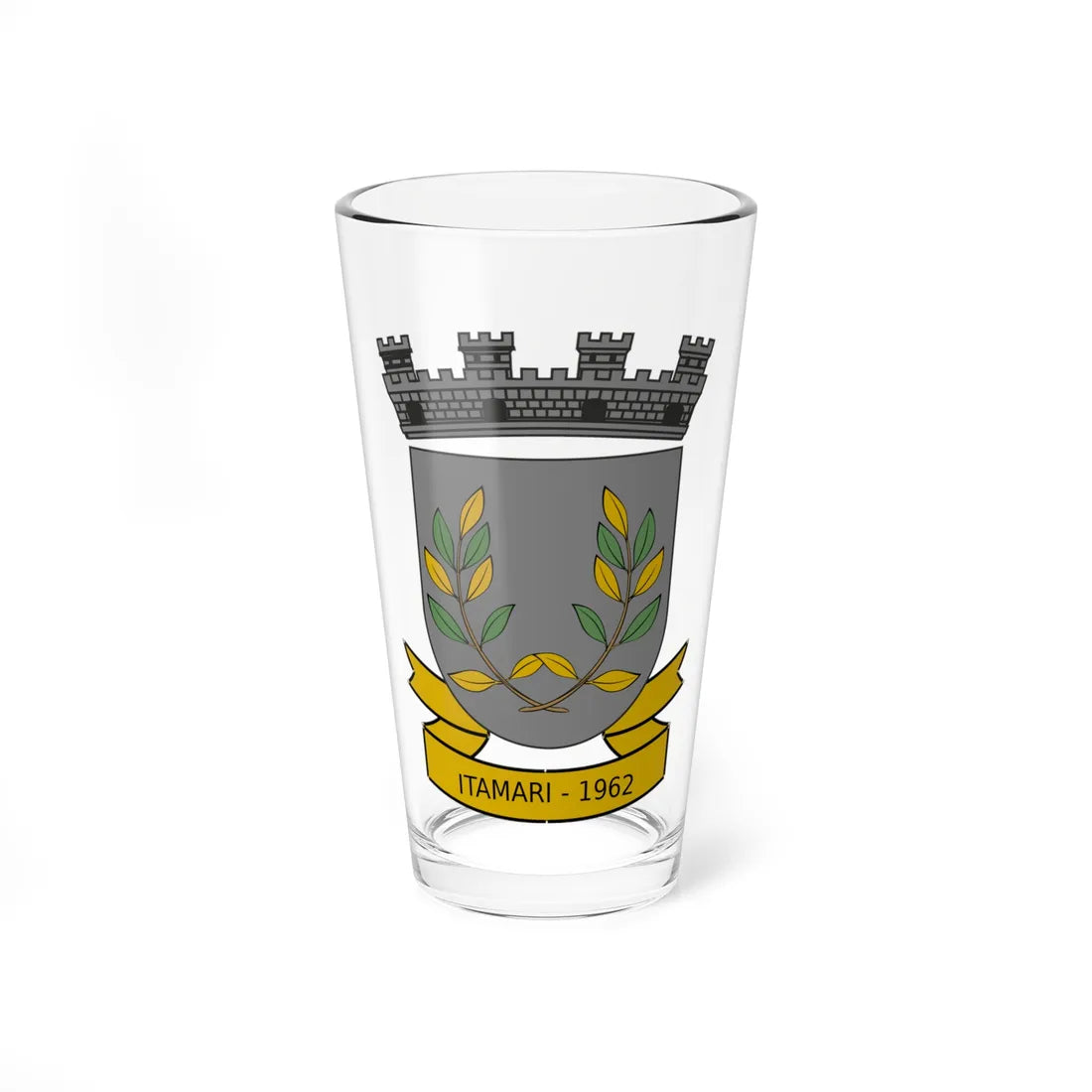 Brasão do município de Itamari-BA (Brazil) (Coat of Arms) Pint Glass 16oz 16oz - Go Mug Yourself