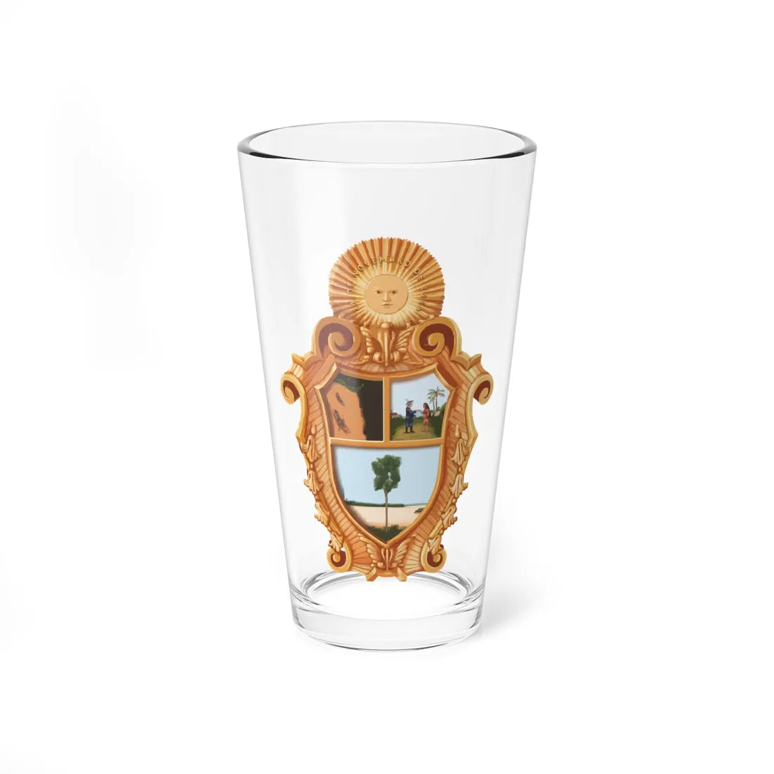 Brasão do Município de Manaus (Brazil) (Coat of Arms) Pint Glass 16oz 16oz - Go Mug Yourself