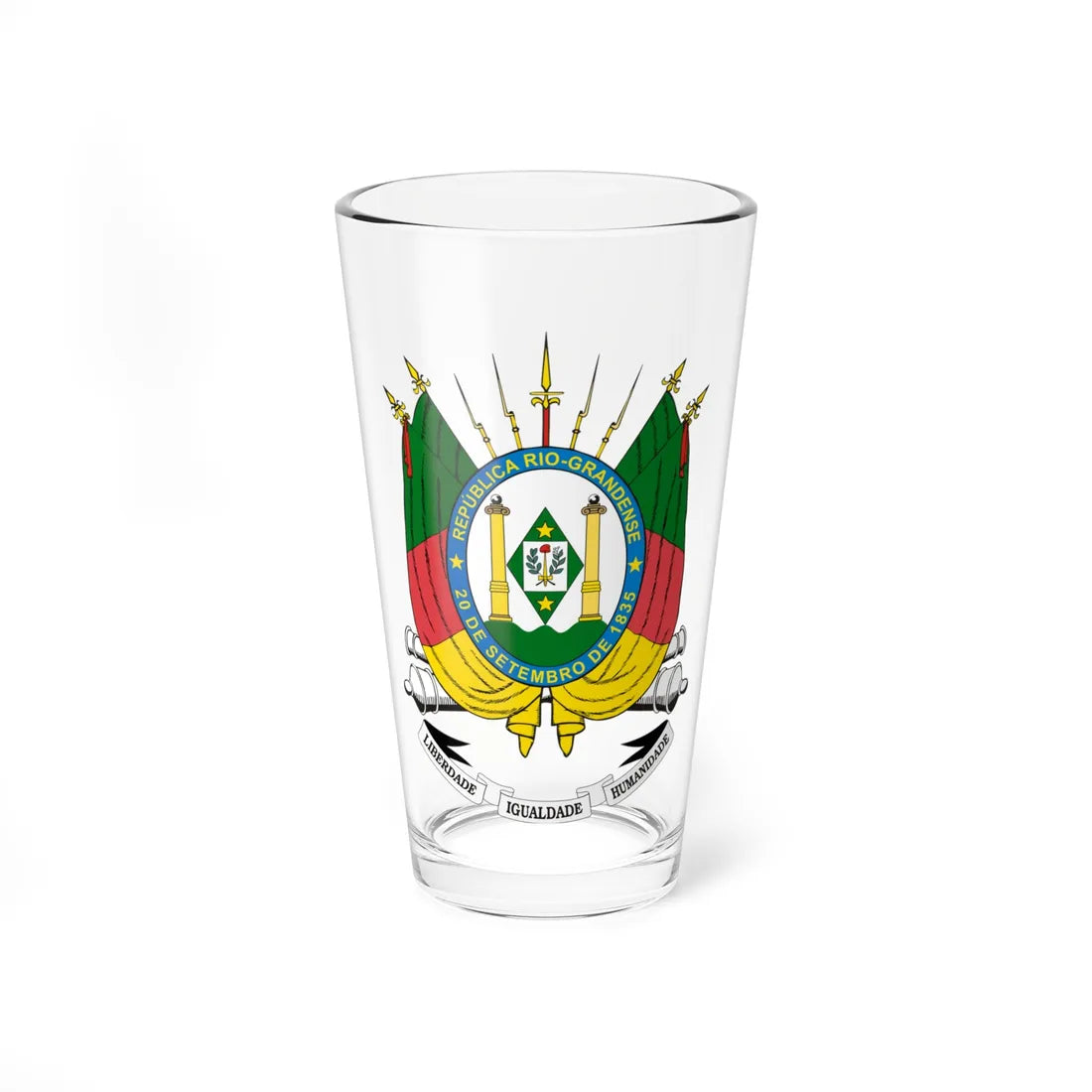 Brasão do Rio Grande do Sul (Brazil) (Coat of Arms) Pint Glass 16oz 16oz - Go Mug Yourself