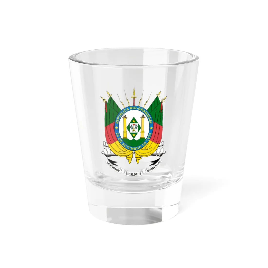 Brasão do Rio Grande do Sul (Brazil) (Coat of Arms) Shot Glass 1.5oz 1.5oz - Go Mug Yourself