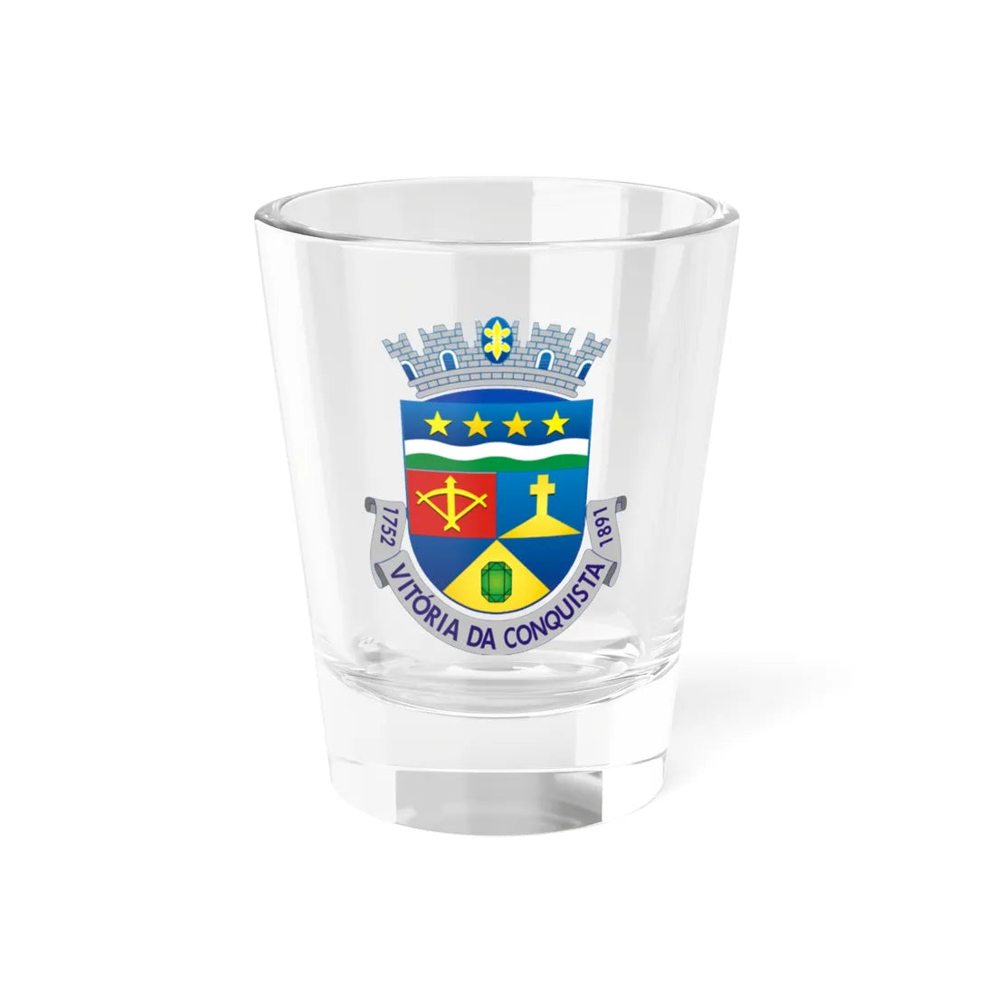 Brasão Vitoria da Conquista (Brazil) (Coat of Arms) Shot Glass 1.5oz 1.5oz - Go Mug Yourself
