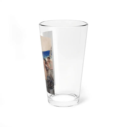 Brawl at Sea, probable men's magazine illustration, circa 1950s (Magazine Illustration) Pint Glass 16oz - Go Mug Yourself