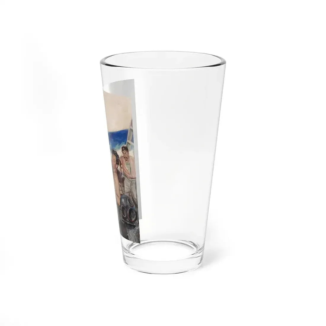Brawl at Sea, probable men's magazine illustration, circa 1950s (Magazine Illustration) Pint Glass 16oz - Go Mug Yourself