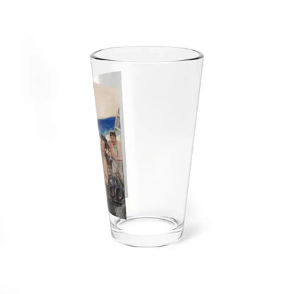 Brawl at Sea, probable men's magazine illustration, circa 1950s (Magazine Illustration) Pint Glass 16oz - Go Mug Yourself