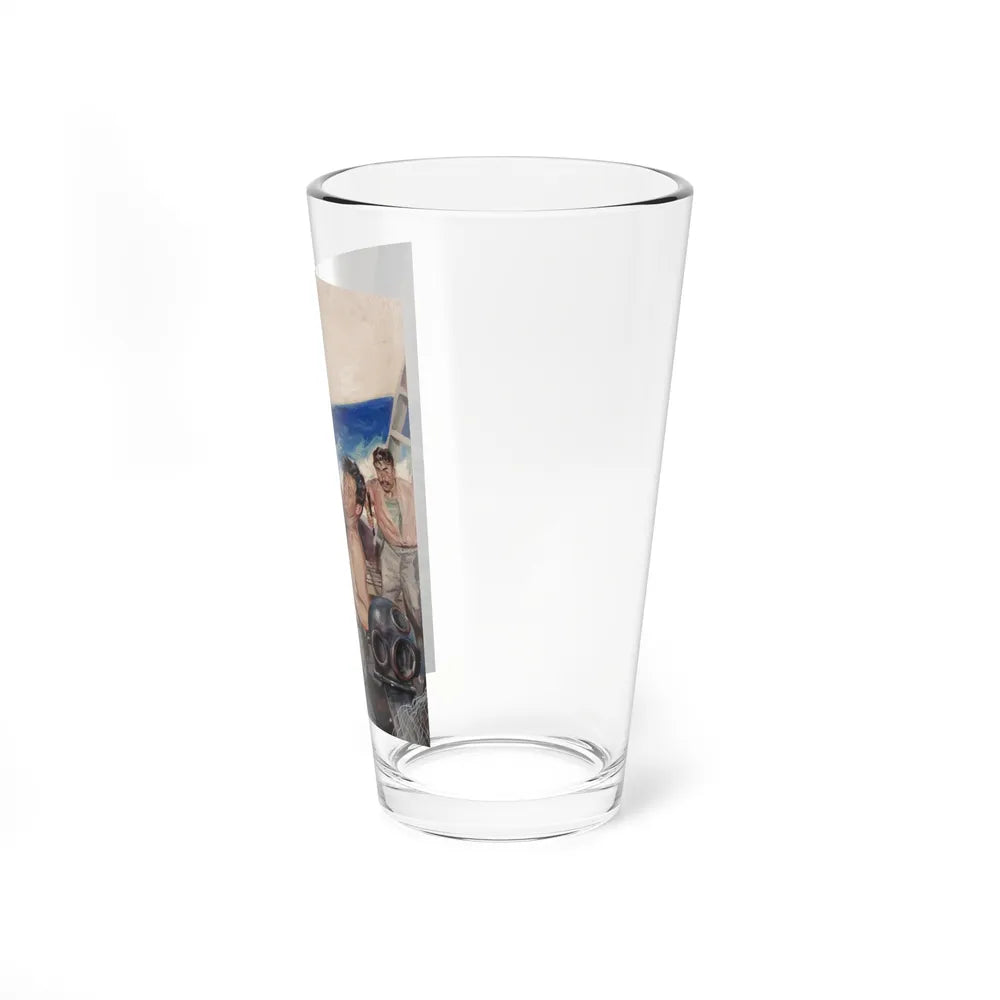 Brawl at Sea, probable men's magazine illustration, circa 1950s (Magazine Illustration) Pint Glass 16oz-Go Mug Yourself