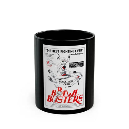 BRAWL BUSTERS 1978 Movie Poster - Black Coffee Mug 11oz - Go Mug Yourself