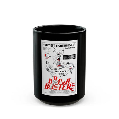 BRAWL BUSTERS 1978 Movie Poster - Black Coffee Mug 15oz - Go Mug Yourself