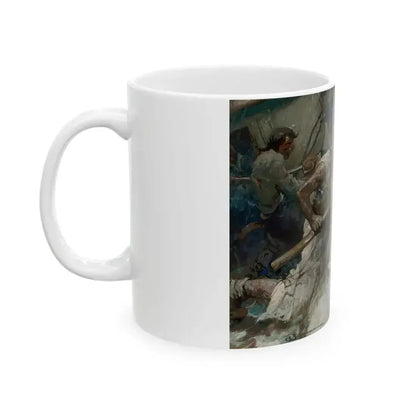 Brawn of These Lads Made the Pike a Match for a Pirate's Cutlass, 1922 - White Coffee Mug - Go Mug Yourself