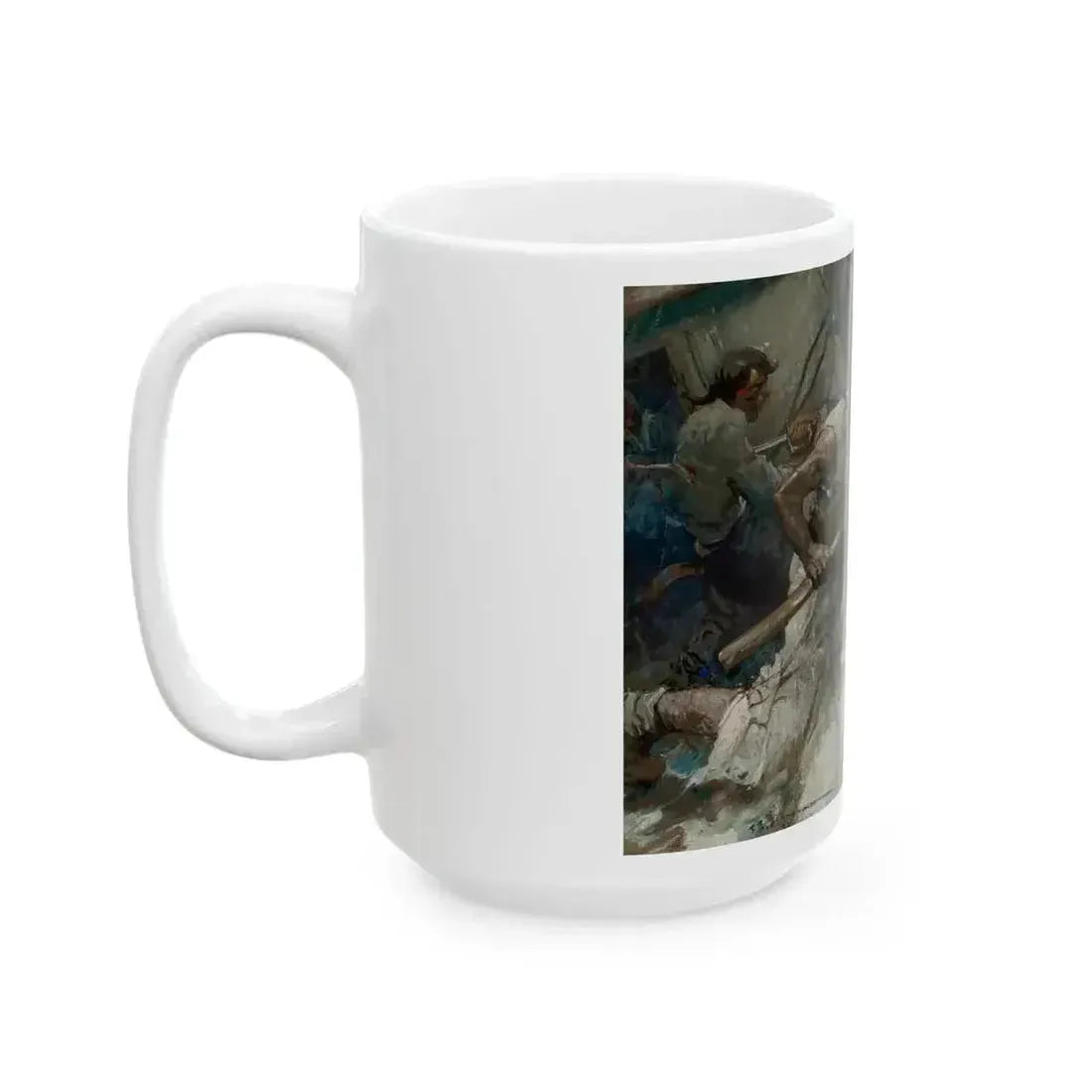 Brawn of These Lads Made the Pike a Match for a Pirate's Cutlass, 1922 - White Coffee Mug - Go Mug Yourself