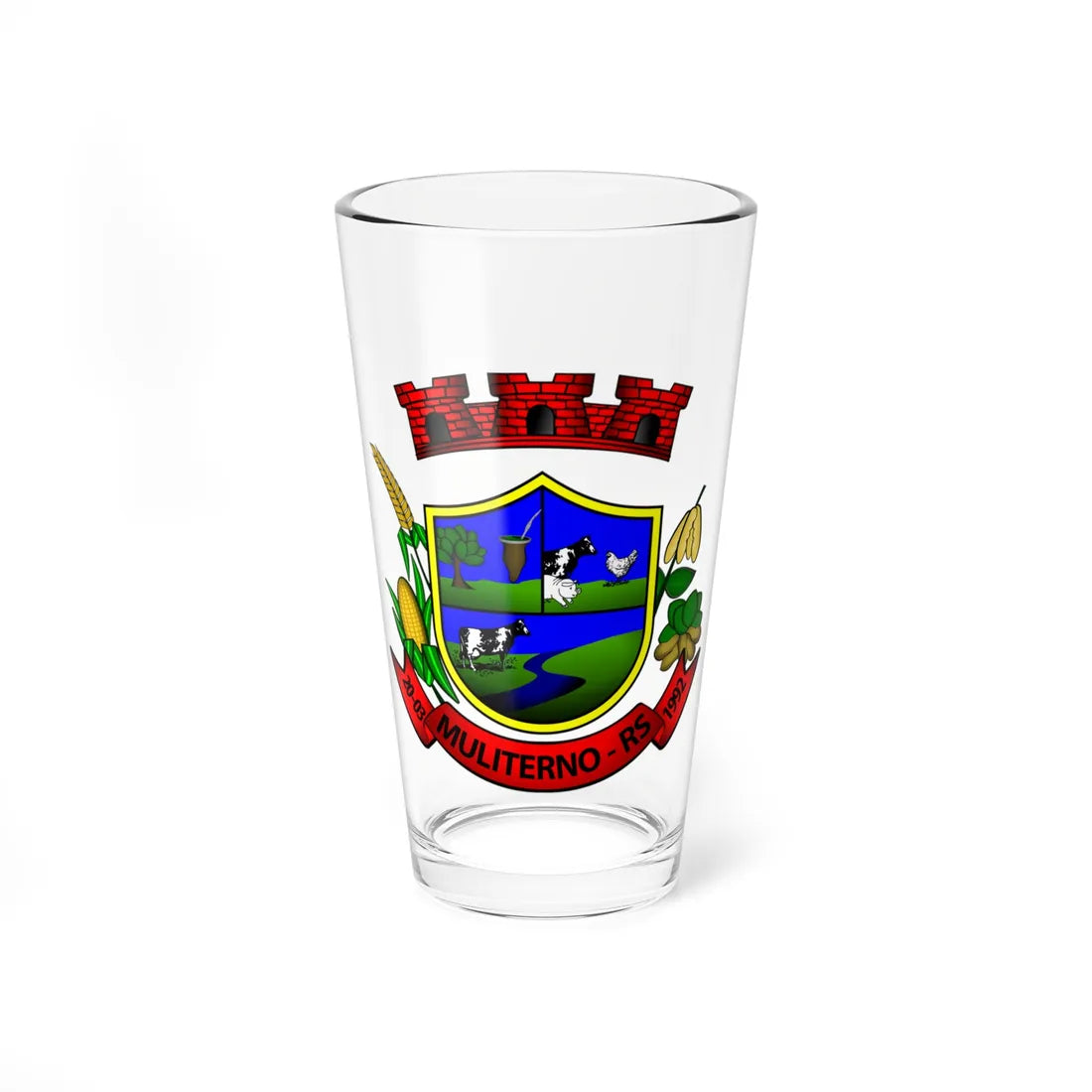 Brazao muliterno (Brazil) (Coat of Arms) Pint Glass 16oz 16oz - Go Mug Yourself