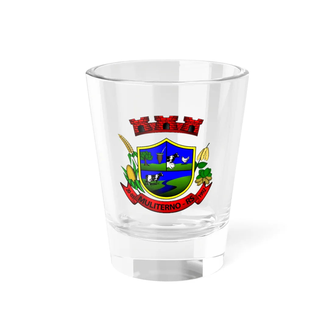 Brazao muliterno (Brazil) (Coat of Arms) Shot Glass 1.5oz 1.5oz - Go Mug Yourself