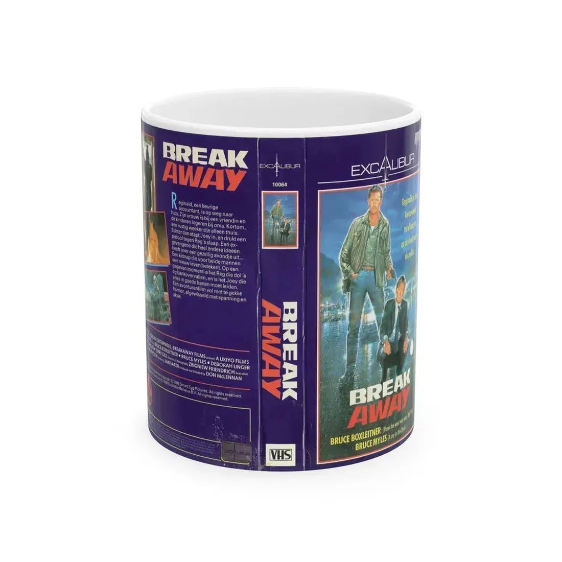 BREAK AWAY (VHS COVER) - White Coffee Mug 11oz - Go Mug Yourself