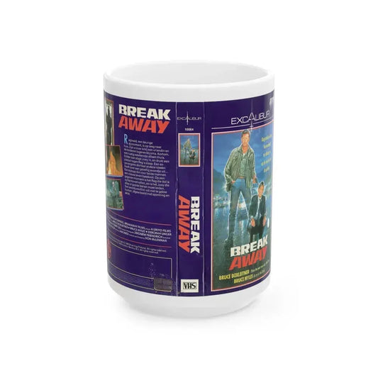 BREAK AWAY (VHS COVER) - White Coffee Mug 15oz - Go Mug Yourself
