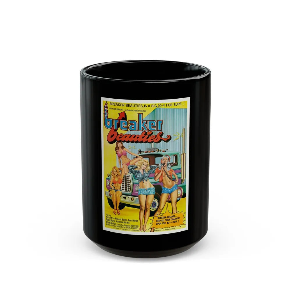 BREAKER BEAUTIES 1977 Movie Poster - Black Coffee Mug-15oz-Go Mug Yourself