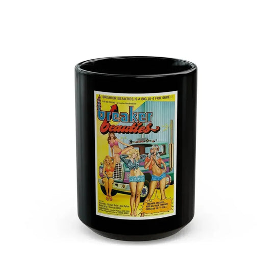 BREAKER BEAUTIES 1977 Movie Poster - Black Coffee Mug 15oz - Go Mug Yourself