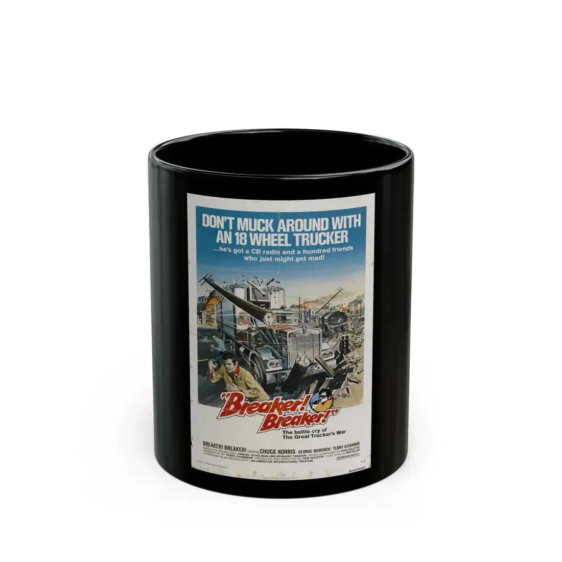 BREAKER BREAKER 1977 Movie Poster - Black Coffee Mug 11oz - Go Mug Yourself