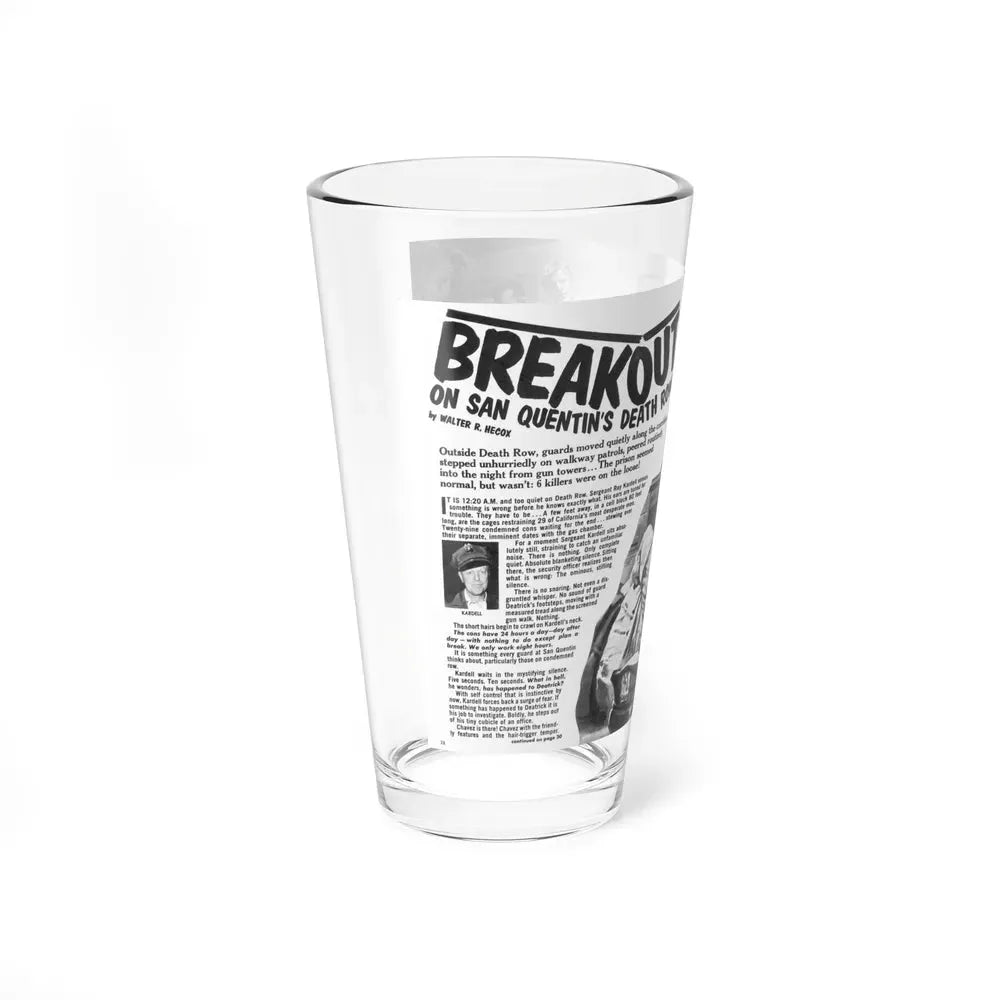 Breakout, Man's magazine, December 1962 (Magazine Illustration) Pint Glass 16oz - Go Mug Yourself