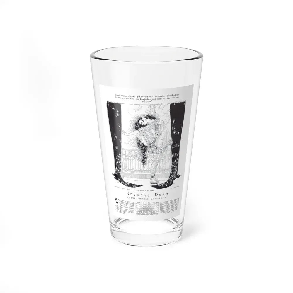 Breathe Deep, Harper's Bazaar, May 1915 (Magazine Illustration) Pint Glass 16oz 16oz - Go Mug Yourself
