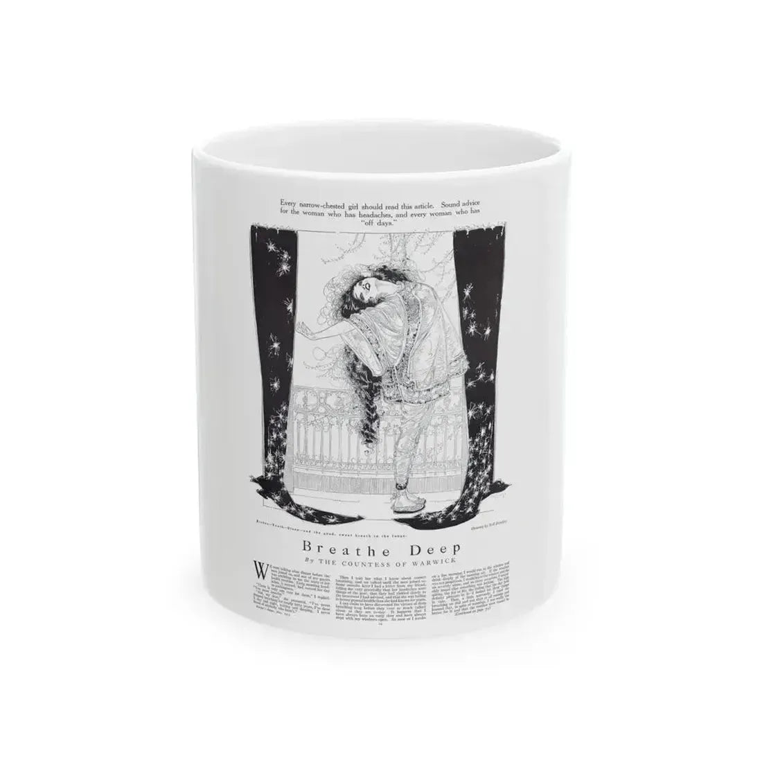 Breathe Deep, Harper's Bazaar, May 1915 - White Coffee Mug 11oz - Go Mug Yourself
