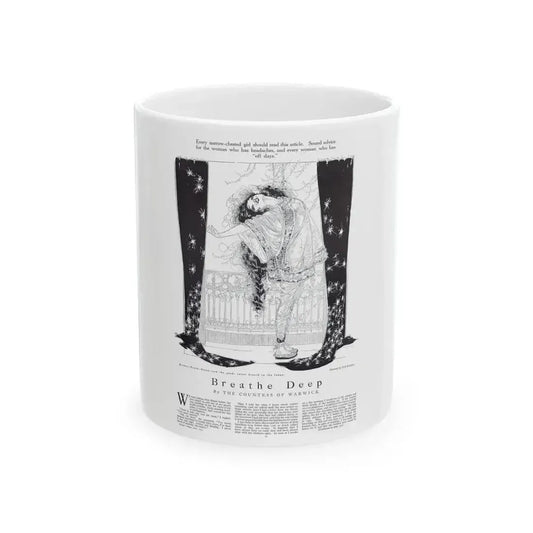 Breathe Deep, Harper's Bazaar, May 1915 - White Coffee Mug 11oz - Go Mug Yourself