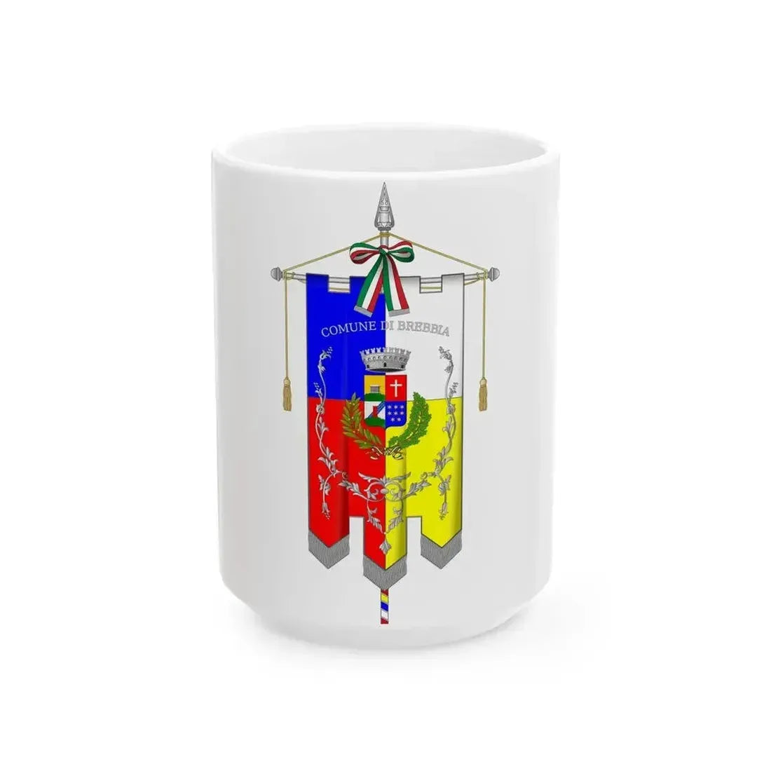 Brebbia-Gonfalone (Italy) White Coffee Mug 15oz - Go Mug Yourself