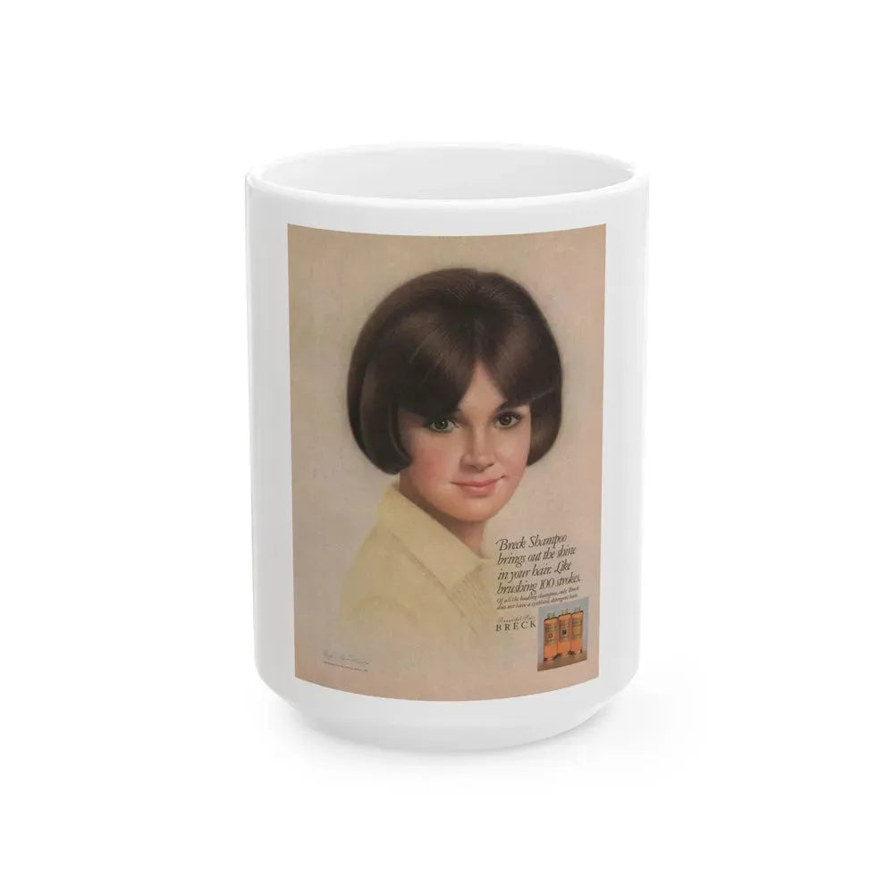 Breck Shampoo ad, Redbook, April 1967 - White Coffee Mug 15oz - Go Mug Yourself