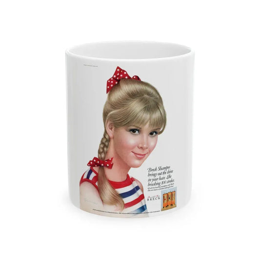 Breck Shampoo ad, Redbook, July 1967 - White Coffee Mug 11oz - Go Mug Yourself