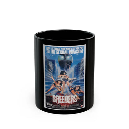 BREEDERS (RETRO) 1986 Movie Poster - Black Coffee Mug-11oz-Go Mug Yourself