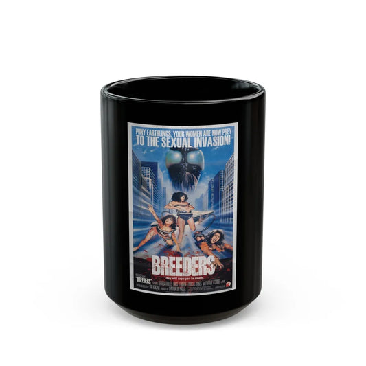 BREEDERS (RETRO) 1986 Movie Poster - Black Coffee Mug-15oz-Go Mug Yourself