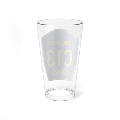 Bremer County Route C13 IA (Iowa) (Road Sign) Pint Glass 16oz - Go Mug Yourself