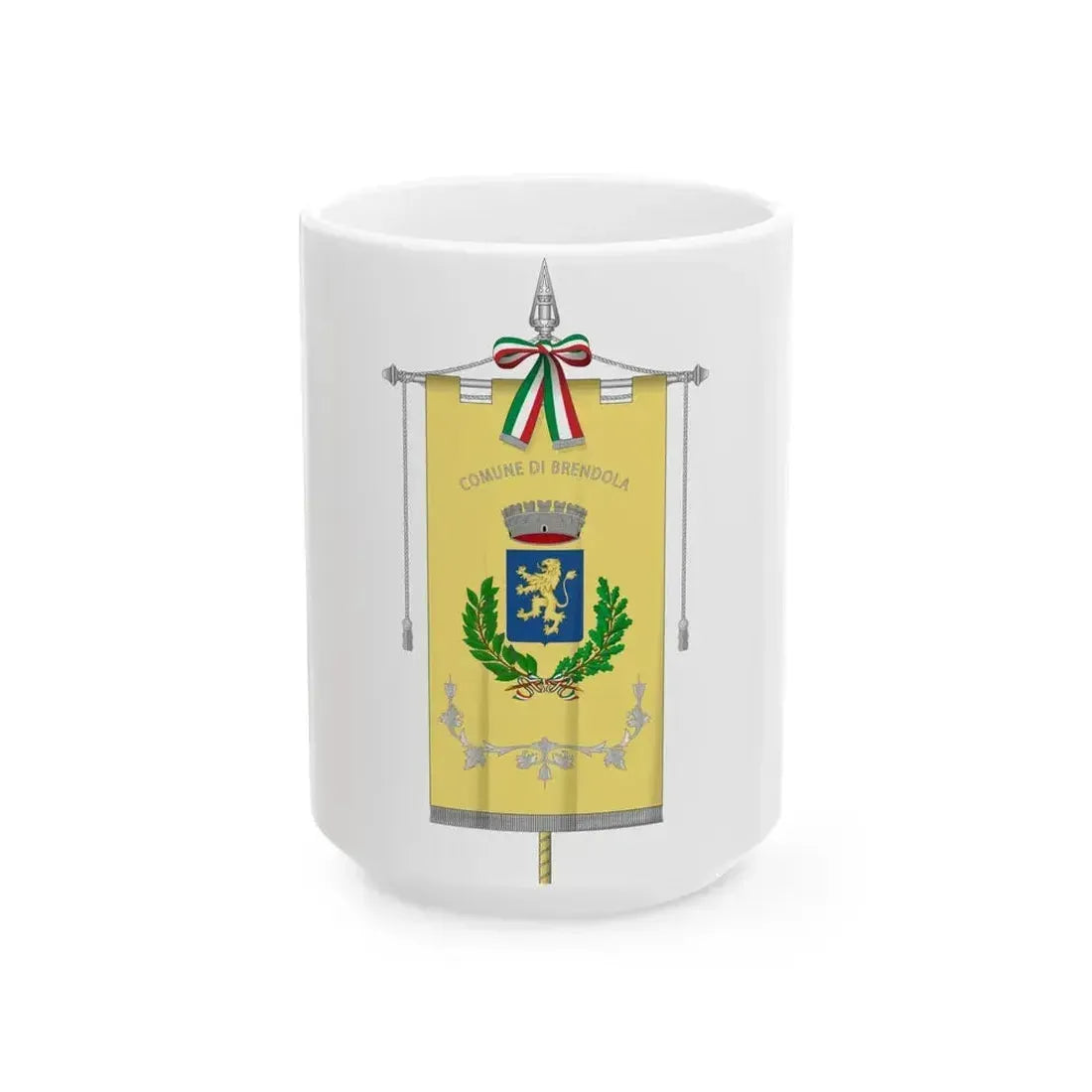 Brendola-Gonfalone (Italy) White Coffee Mug 15oz - Go Mug Yourself